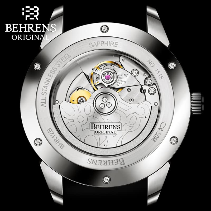 BR BEHRENS ORIGINAL Men s Automatic Watch Space Traveler Collection Stainless Steel Sapphire Crystal BHR012
