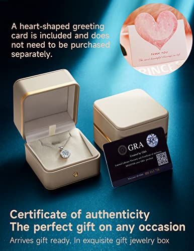 ONLYLIKE Pendant Necklaces for Women, 1 Carat Moissanite Diamond D Color (VVS1) Pendant Necklaces, Anniversary Eternity Jewelry Present for Wife, Birthday Gifts for Women Wife Girls