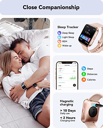 Smart Watches for Women[Call Receive/Dial] Fitness Watches for Women [Alexa Built-in]1.7 Touch Screen Fitness Tracker Heart Rate Blood Oxygen Sleep Monitor 60 Sports IP68 for iPhone Android Compatible