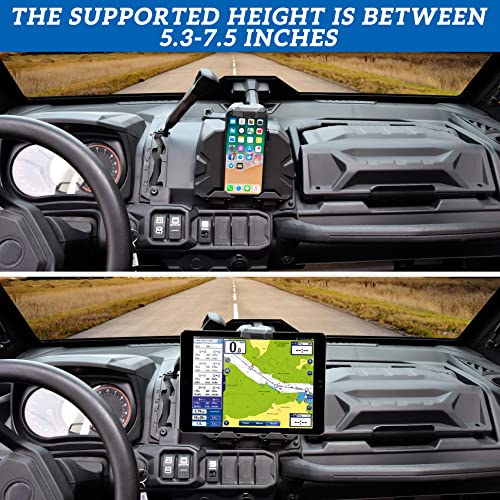 SAUTVS Electronic Device Holder with Storage Box Organizer Tray for Can Am Defender, Sporty Electronic Device Phone Tablet GPS Holder Mounts for Can-Am Defender HD5 HD8 HD10 MAX 2016-2022 Accessories
