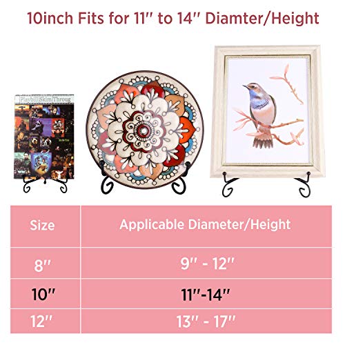 Teamkio 2 Pack Improved Anti-Slip 10 Inch Plate Holder Display Stand, Picture Frame Holder Stand, Easel Display Stand, Book Display Stand
