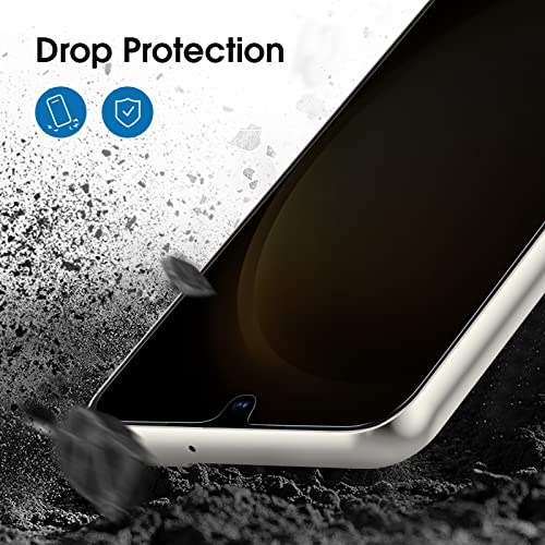 amFilm [2+2 Pack Samsung Galaxy S23+/S23 Plus 6.6   Privacy Screen Protector with Camera Lens Protector, Anti Spy Hybrid Film, Fingerprint ID Compatible, Easy to Installation.