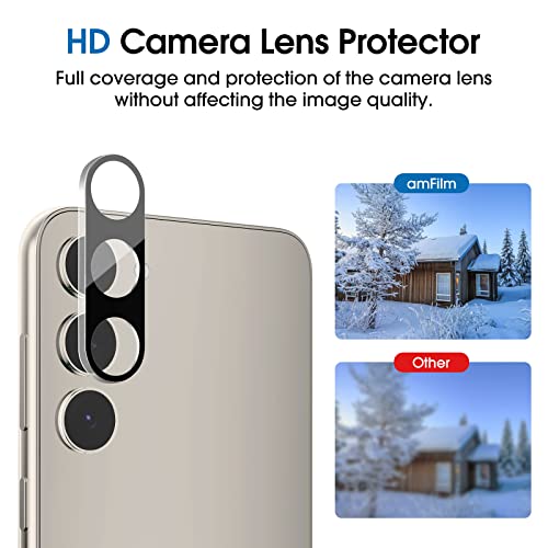amFilm [2+2 Pack Samsung Galaxy S23+/S23 Plus 6.6   Privacy Screen Protector with Camera Lens Protector, Anti Spy Hybrid Film, Fingerprint ID Compatible, Easy to Installation.