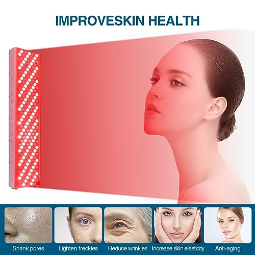 Onerbl Infrared Light Therapy Facial Beauty Equipment, 660nm 850nm High Power Red Light Recovery, 200 LED Dual Chip Light Beads Treatment, Improve Skin Problems, Female Beauty Flats,310w