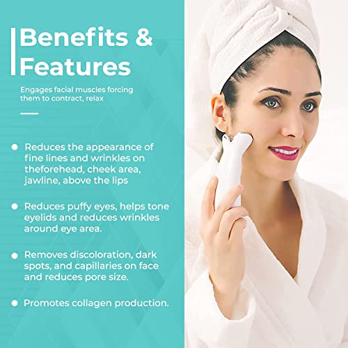 Nuovaluce Beauty Anti Aging Microcurrent & LED Red Light Therapy Device Set with Colloidal Silver Conductive Gel and Nuovaluce Revive Bag