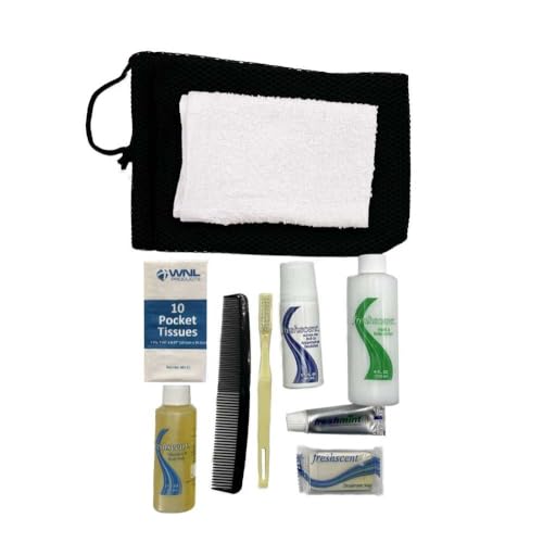 WNL Products 1400SUB-50PACK Deluxe Adult Comfort Kit in Clear Pouch, Premium Essential Wholesale Personal Hygiene & Toiletry Supplies, 50 Pack
