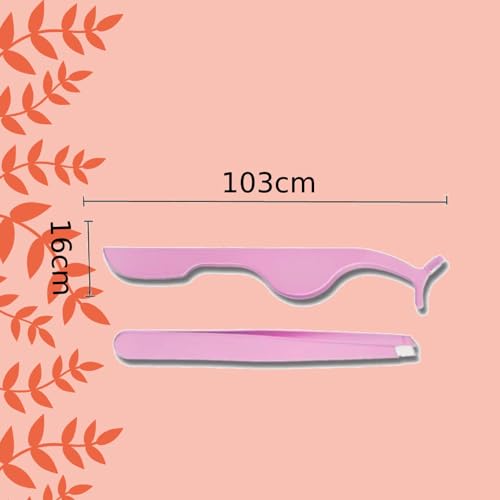 2 PCS Stainless Steel False Eyelash Applicator Tools - Fashionably Designed for Easy Curling (Pink)
