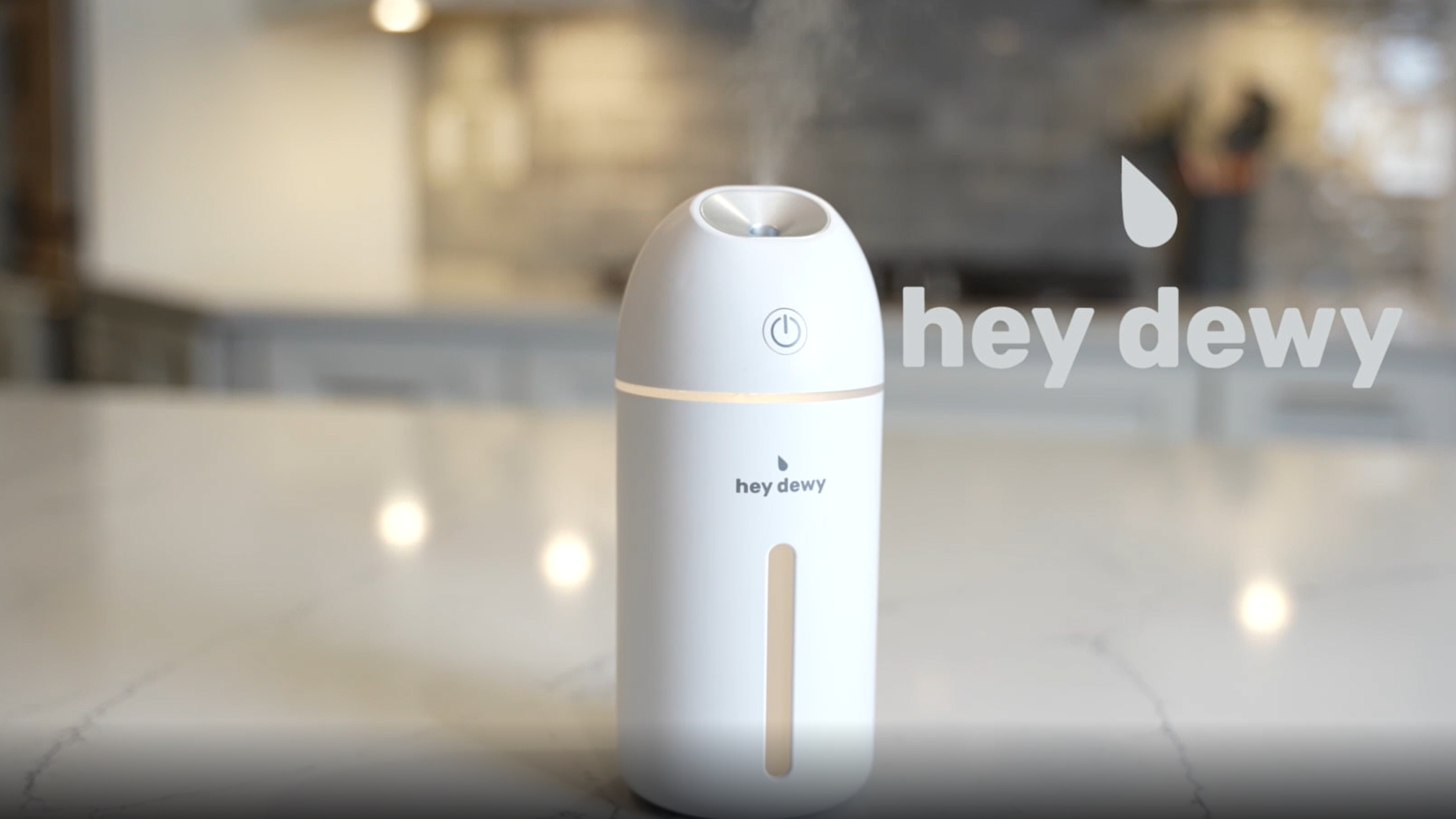 Hey Dewy Wireless, Rechargeable, Self-Care, Skin-Nourishing, Hydrating, Portable Cool Mist Humidifier (Pearl)