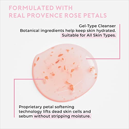 LA FLORELLE Provence Rose Foam Facial Cleanser: Non-Irritating Makeup Remover and Daily Face Wash for Women, Made with All Natural Ingredients for Gentle Exfoliation and Hydration for All Skin Types - 4.73 FL.OZ