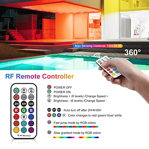 MEIKEE 42W RGB LED Wall Washer Light, 3350lm, IP66 Waterproof RGB Wash Light Bar with Remote, Timing Memory Dimmable Wall Flood Strip Light for Stage Party Wedding Decoration-4 Pack