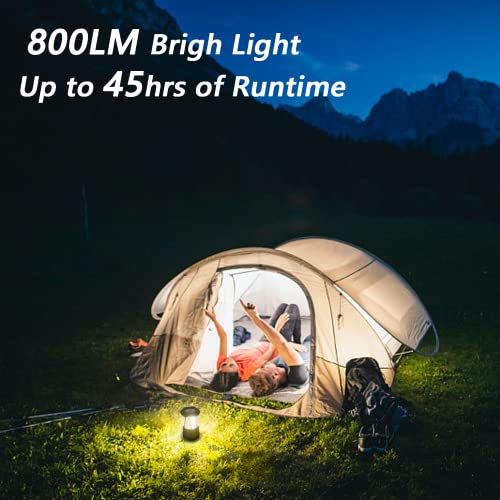 LED Camping Lantern for Power Outages: 3000mAh Solar Rechargeable Lantern with AA Battery Powered Option & USB Charging Port, Emergency Lamp Flashlight for Home Electric Failure & Hurricane