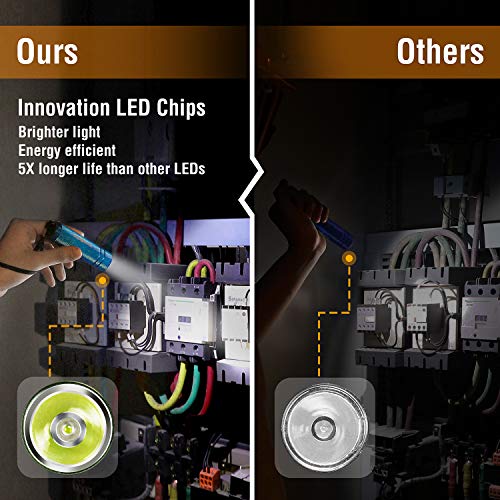 EverBrite 30-Pack Mini Flashlight Set, Aluminum LED Handheld Torches with Lanyard, Assorted Colors, 90 Batteries Included for EDC, Party Favors, Night Reading, Camping, Power Outage, Emergency