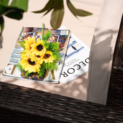 Homall 4 Pieces Patio Furniture Sets Rattan Chair Wicker Conversation Sofa Set, Outdoor Indoor Backyard Porch Garden Poolside Balcony Use (Beige)