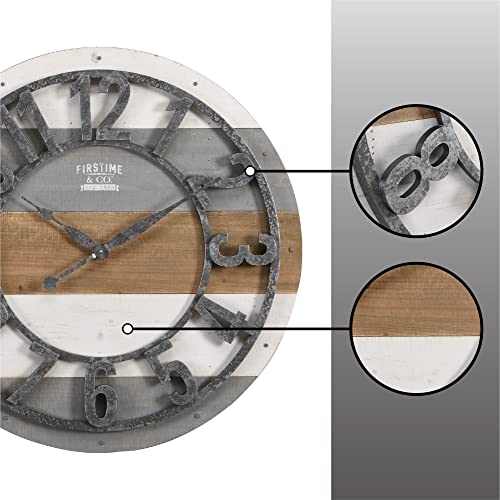 FirsTime & Co. Shabby Planks Wall Clock, 27