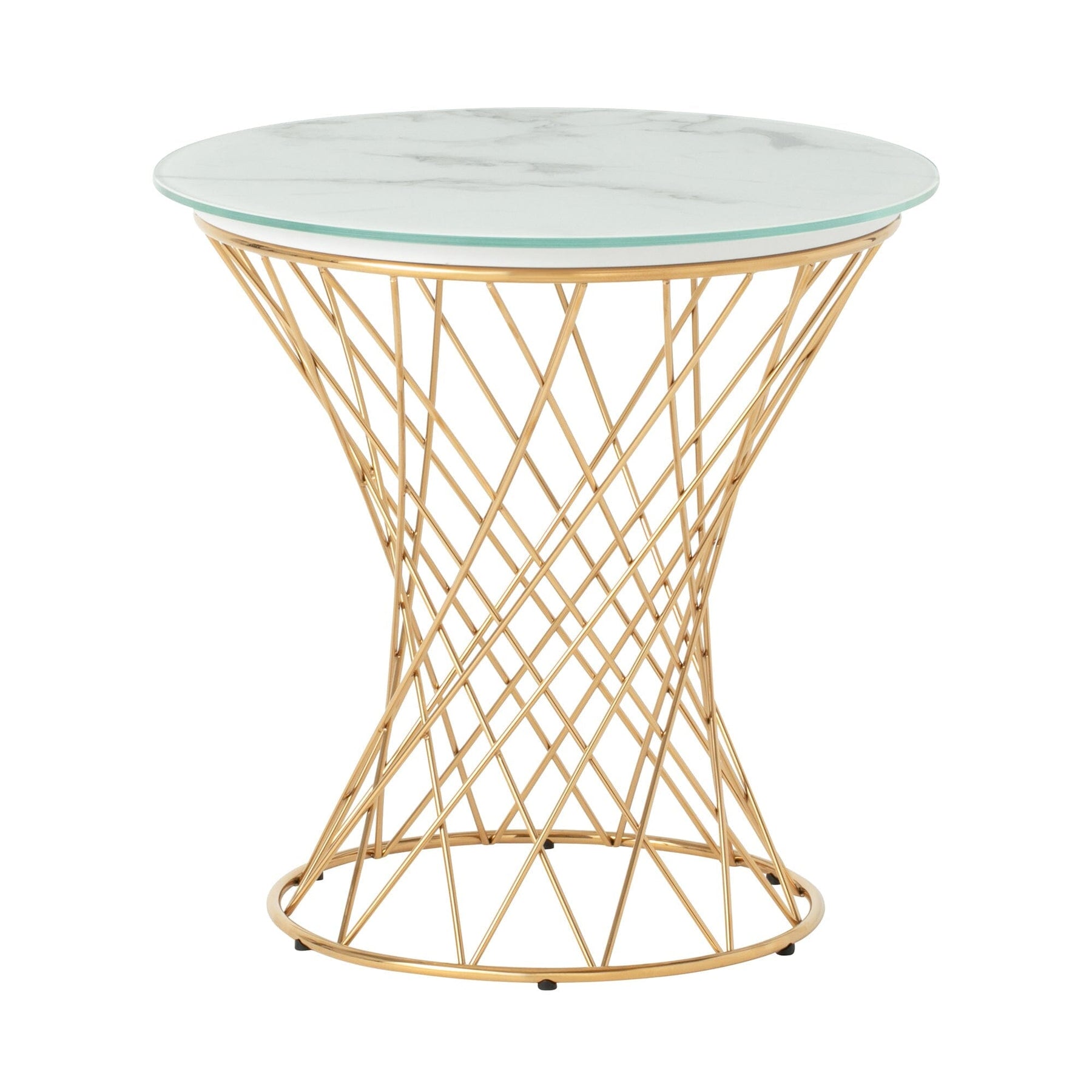 Maglia Side Table Marble X Gold (A) (W500×D500×H490)